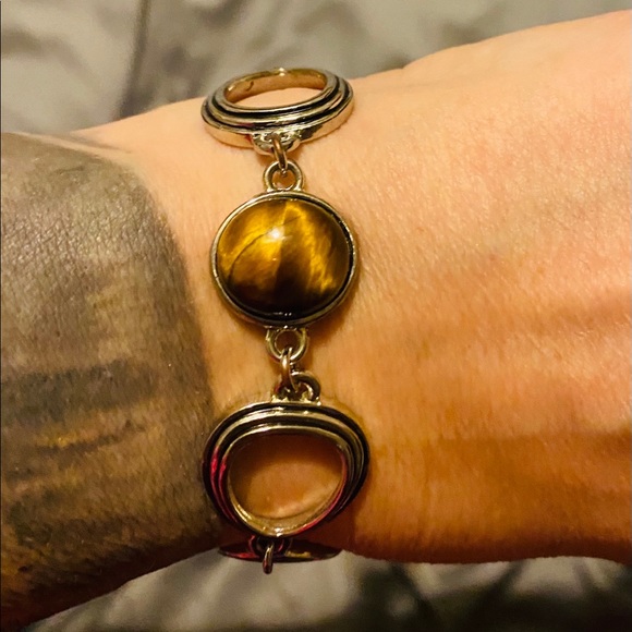 4/$25 Lia Sophia toggle bracelet in silver/brown